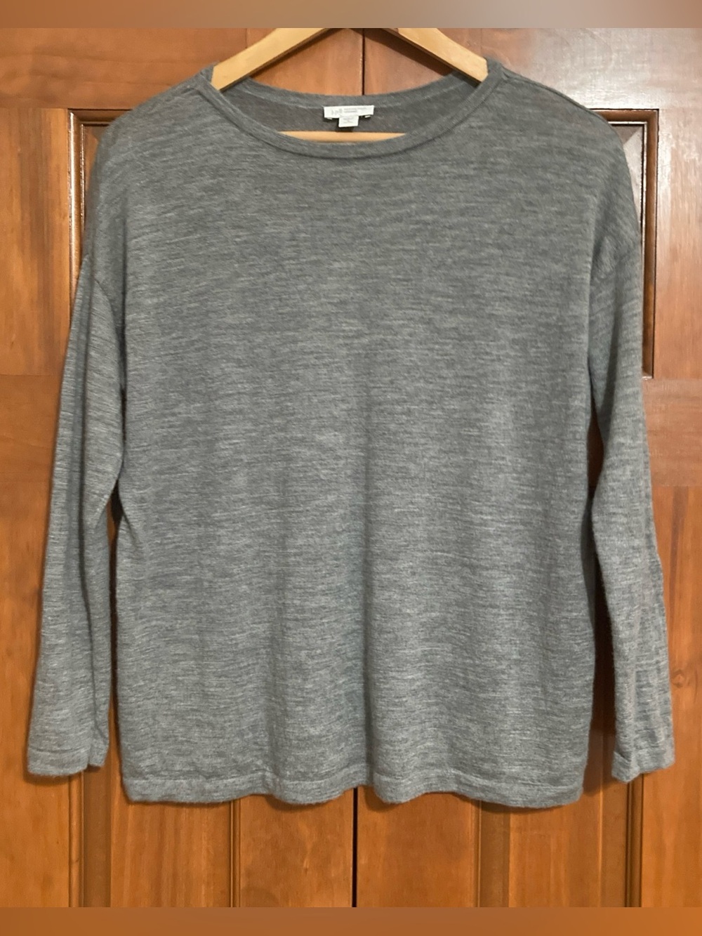 J. Jill Heather Gray washable merino wool Crewneck Sweater women’s medium petite